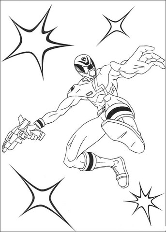 Ranger With A Blaster Coloring Page